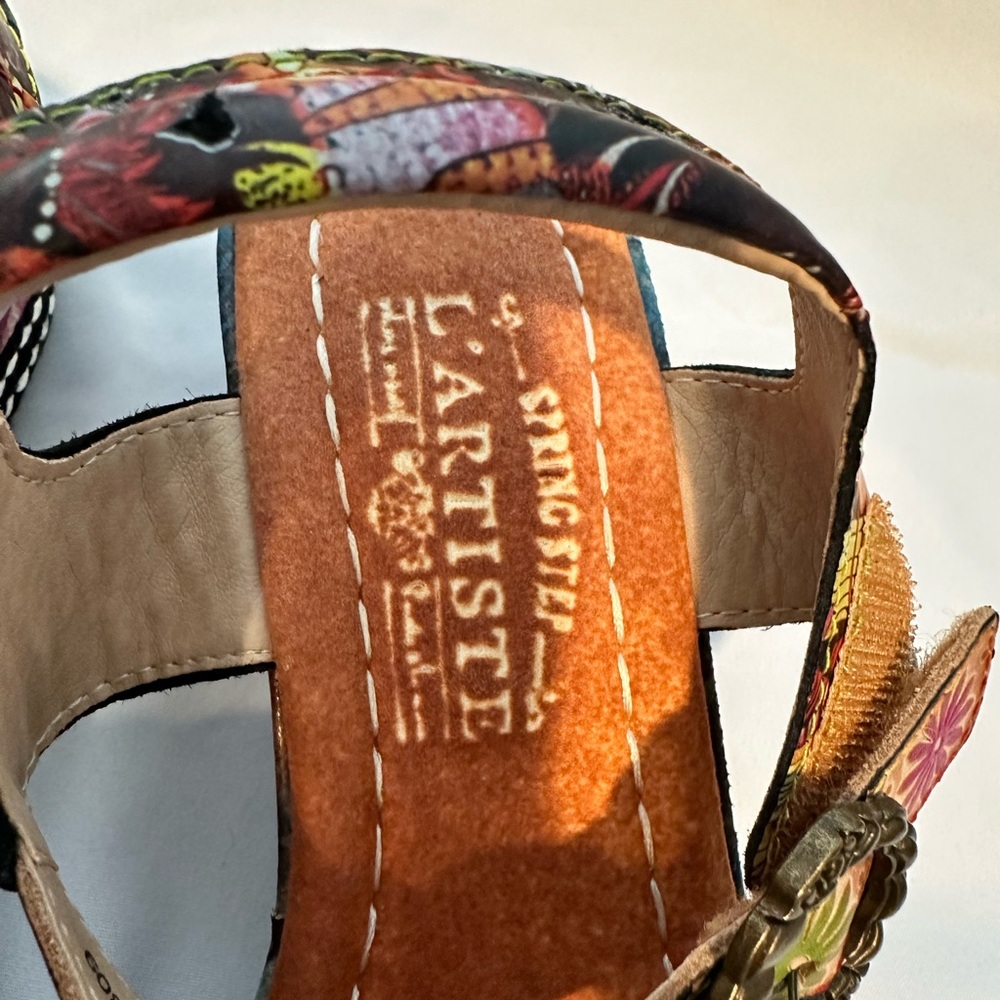 Colorful Floral Wedge Sandals - Picture 10 of 16